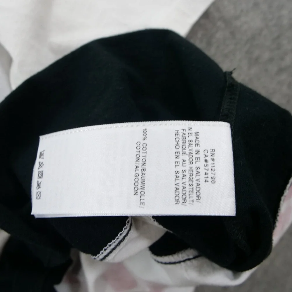 True Religion Shirt Mens Medium White Black Tailored Tee Color Block Crew New